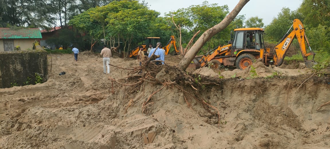 Destruction of Morjim beach by GTDC